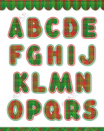 圣诞英文字体字母