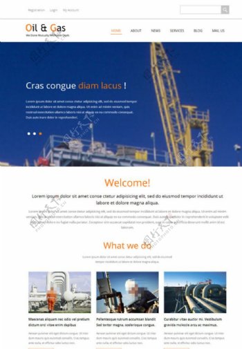石油钻井公司网页模板图片