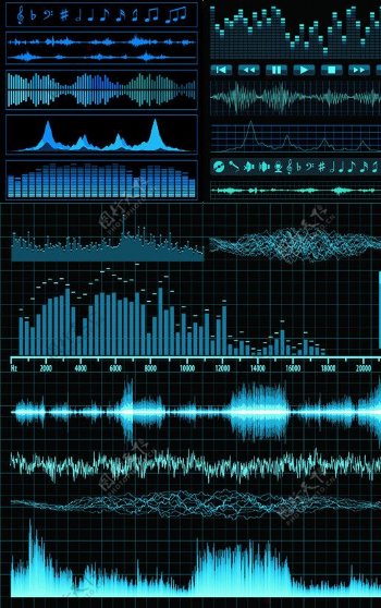 音乐频率声波设计矢量图片