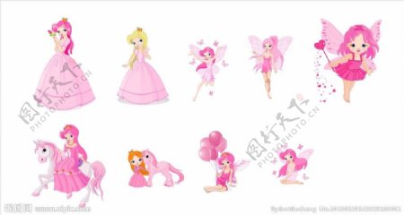 可爱粉红公主卡通图片