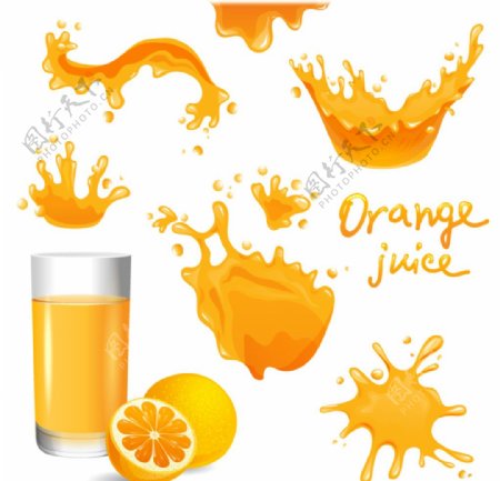 飞溅橙汁设计图片