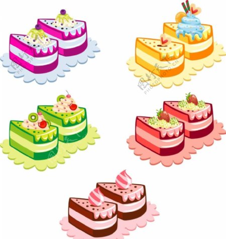 五彩蛋糕矢量图图片