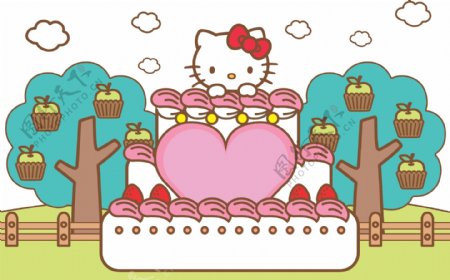凯蒂猫的生日蛋糕图片