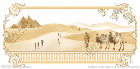 沙漠骆驼通道分层图片