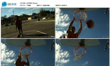 黑人灌篮上篮高清实拍视频素材