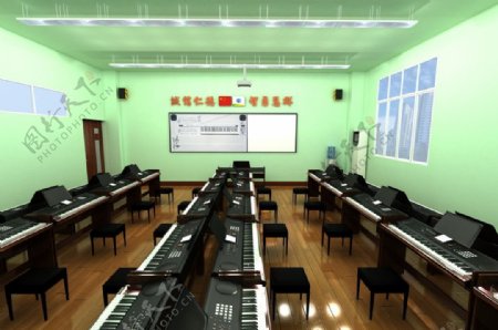 电钢琴教室效果图图片