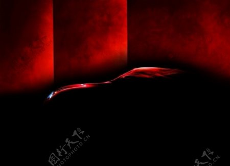 超炫红色车型线条背景素材图片