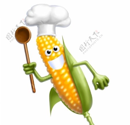 玉米3d小人厨师图片