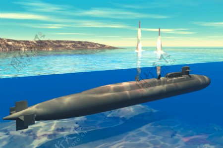 发射导弹的核潜艇图片
