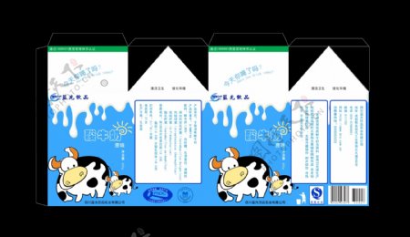 蓝光酸牛奶外包装分层PSD图图片