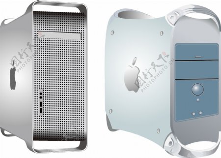 两台苹果电脑矢量图图片