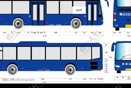 公交车用矢量图图片
