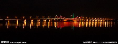 夜色蠡湖桥图片
