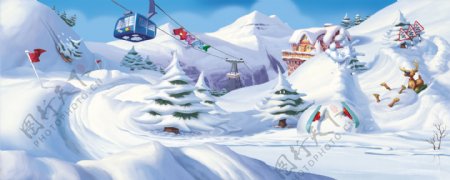 滑雪场冬雪图片