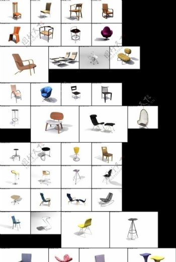 3D现代椅子模型图片