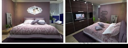 圣菲城的新卧室浪漫紫色图片