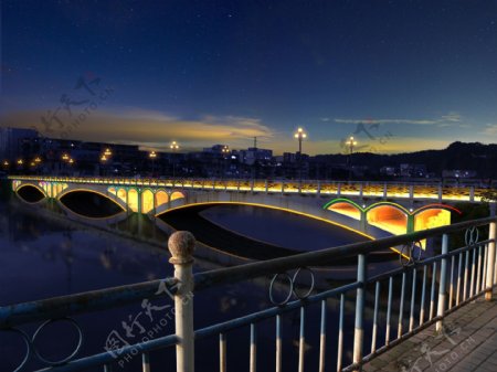 大桥夜景亮化照明图片