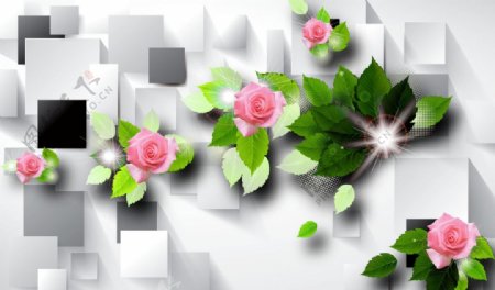 花卉3D背景墙图片