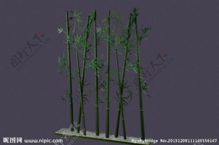 景观绿色竹子模型效果图片