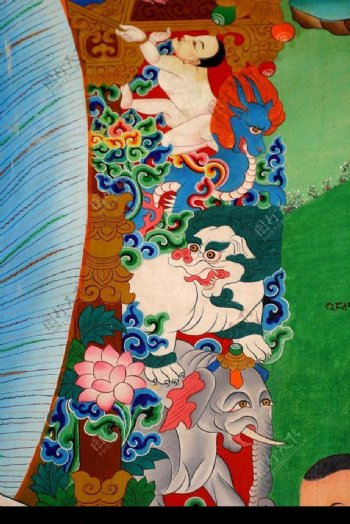 藏传佛教壁画唐卡图片