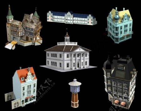 欧式建筑max模型图片