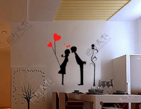 情侣墙贴3dsmax格式图片