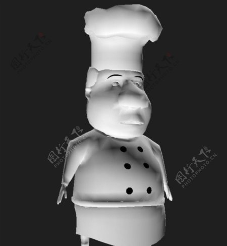 卡通厨师3d模型图片