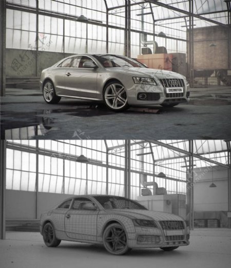 3D汽车场景模型图片