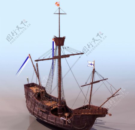 3D古代船舶模型素材图片