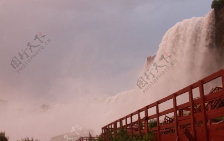加拿大暮色时的尼亚加拉大瀑布图片