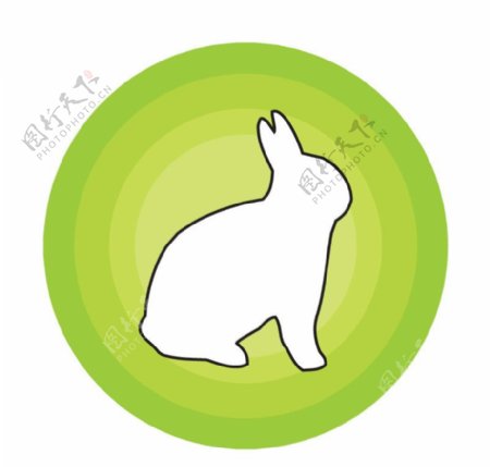 可爱兔子卡通标志图片