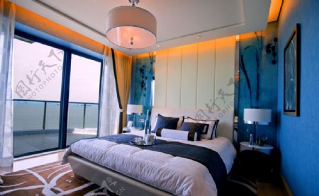 现代地中海风格卧室图片