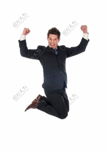 男人跳跃跳动运动商务高兴开心男人图片