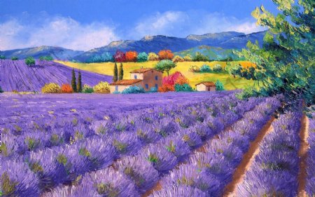 法国田园油画图片