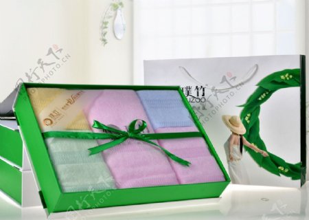 竹纤维毛巾礼盒图片