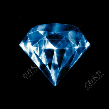 璀璨的蓝色水晶手绘钻石炫彩蓝钻图片