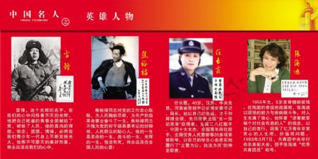 中国名人英雄人物宣传广告展板图片