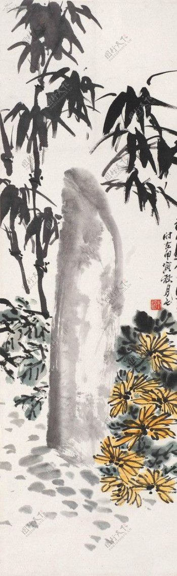 竹菊图图片