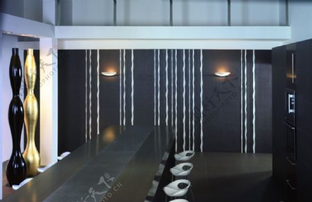 现代简约风格饭厅餐厅仿古砖瓷砖铺贴图图片