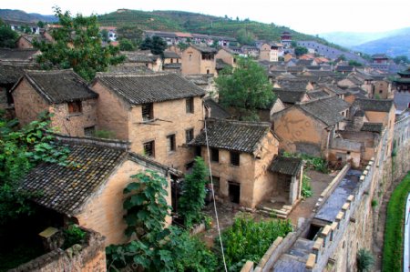 湘语村古堡及街巷俯视图图片