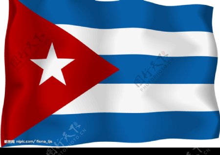 矢量古巴共和国国旗图片