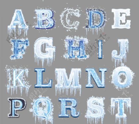 创意冰冻字母图片