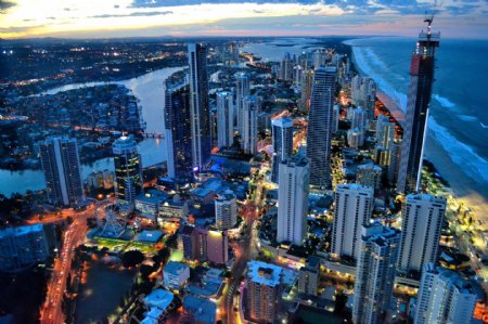 澳洲城市高清俯瞰摄影图片