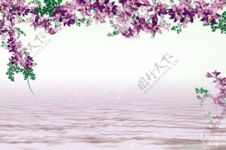 紫藤萝电视背景墙图片