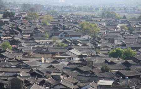 丽江古城屋顶图片