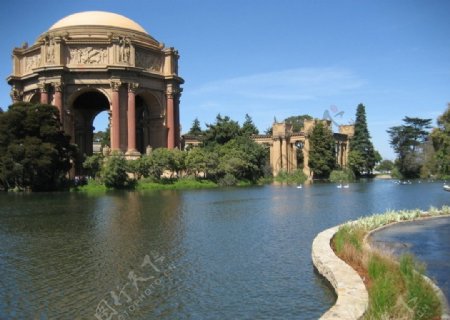 罗马建筑风格旧金山艺术宫美国加州加利福尼亚州图片