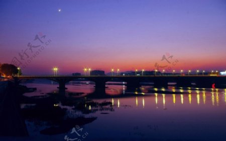 夜景桥梁夜景图片