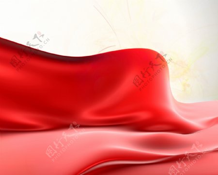 高清晰红色绸布图片