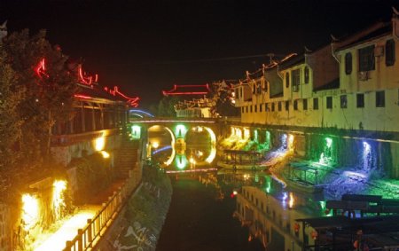 安徽三河古镇夜景图片
