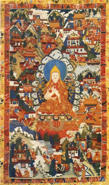 西藏唐卡宗喀巴画传图片